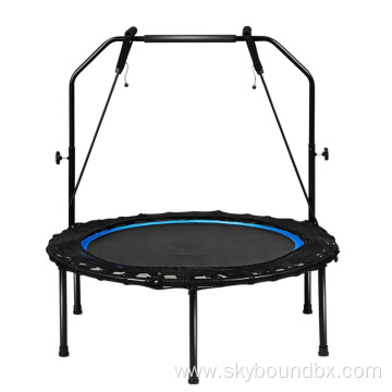 Folding Fitness Trampoline Height Adjustable Safety Handrail